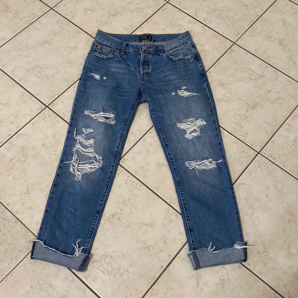 Abercrombie & Fitch Ames Low Rise Slim Boyfriend‎ Jean Womens Size 25 Button Fly